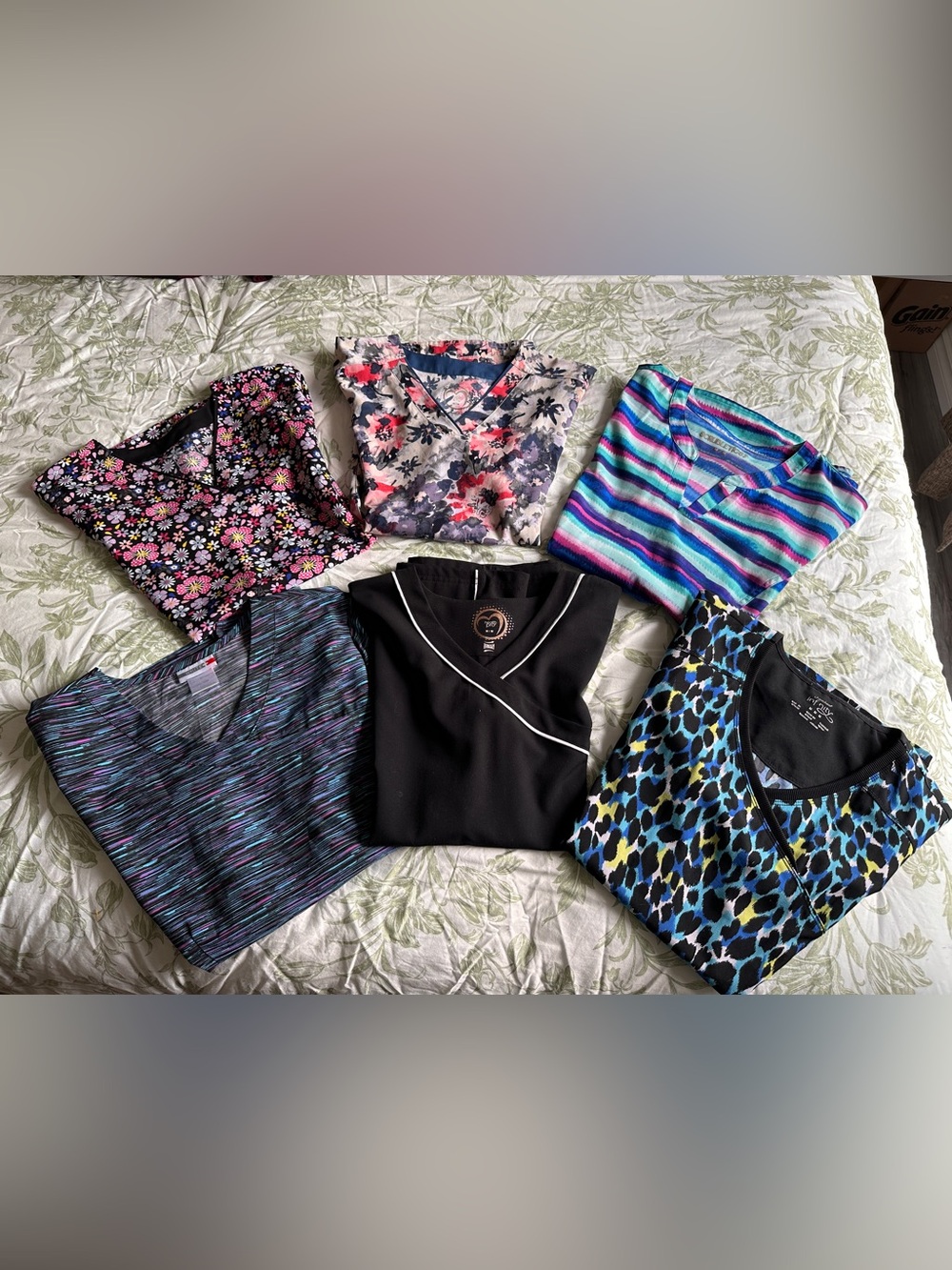 Bundle of 6 Women’s Medium Scrub Tops | Health Pro, White Cross & more